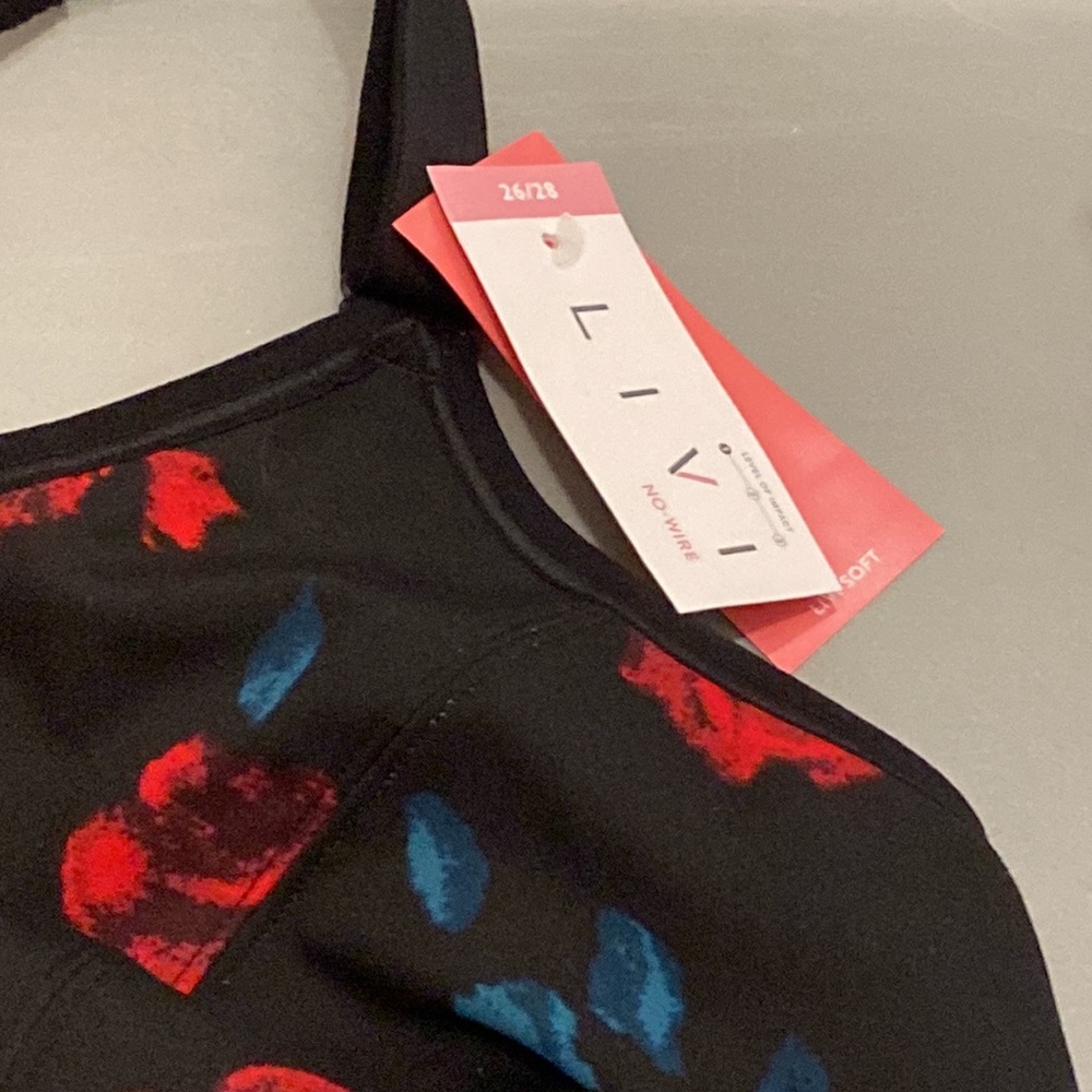 Livi Active Black and Red Floral Sports Bra - Picture 4 of 6